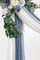 Wedding Arch Draping Fabric 2 Panels 20Ft Chiffon Fabric Drapes Arbor Drapery Wedding Ceremony Reception Swag Decorations (White & Dusty Blue)
